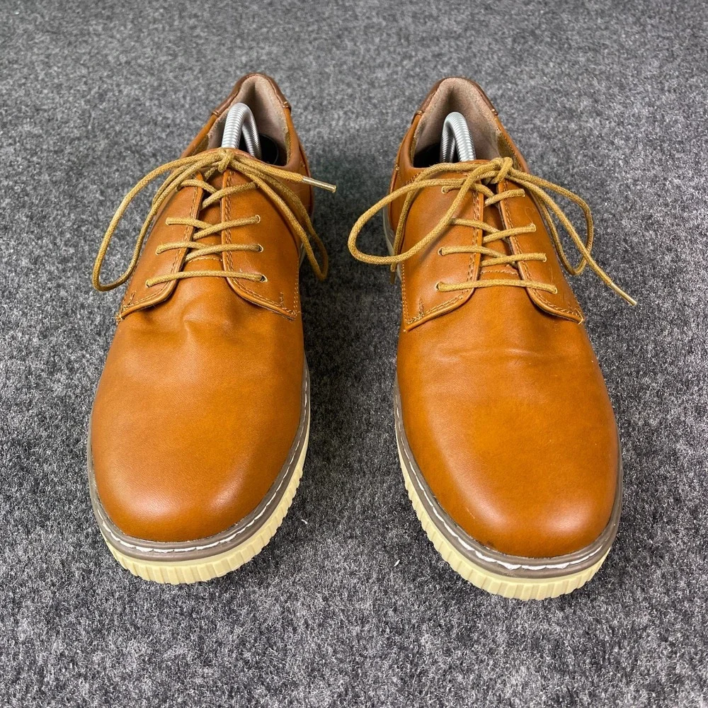Deer Stags Oakland Mens 10.5M Tan Casual Oxford Shoes Faux Leather Comfort